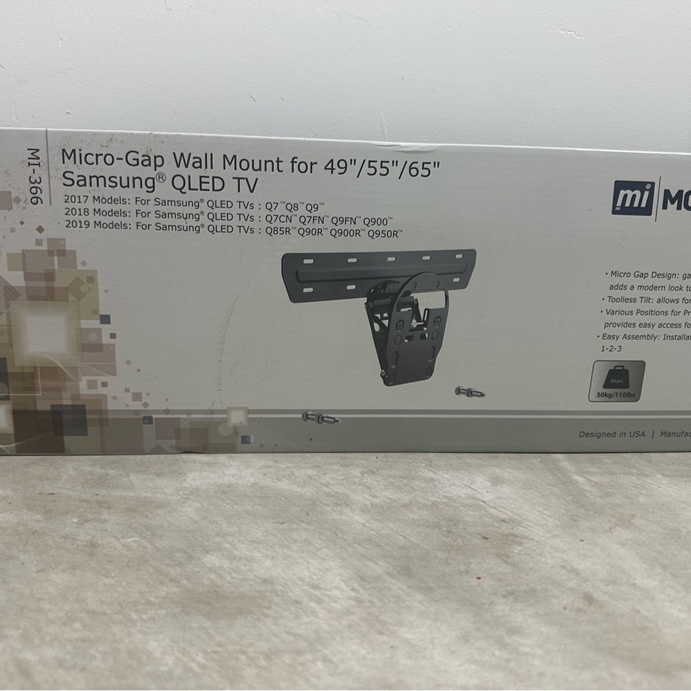 Micro-Gap Wall Mount for 49"/55"/65" Samsung QLED TV